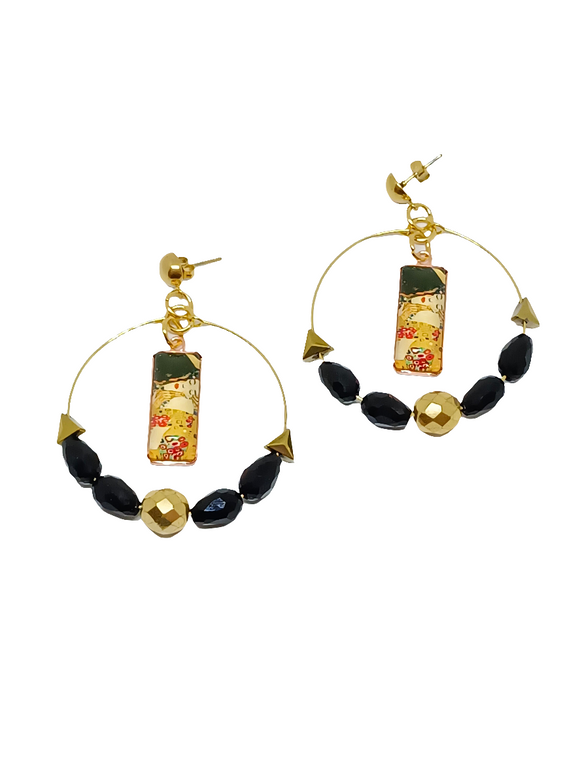 Pendientes aros El beso de Klimt