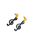 Pendientes minis clave de sol y corazón