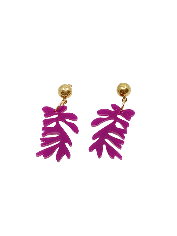 Pendientes Algas violetas