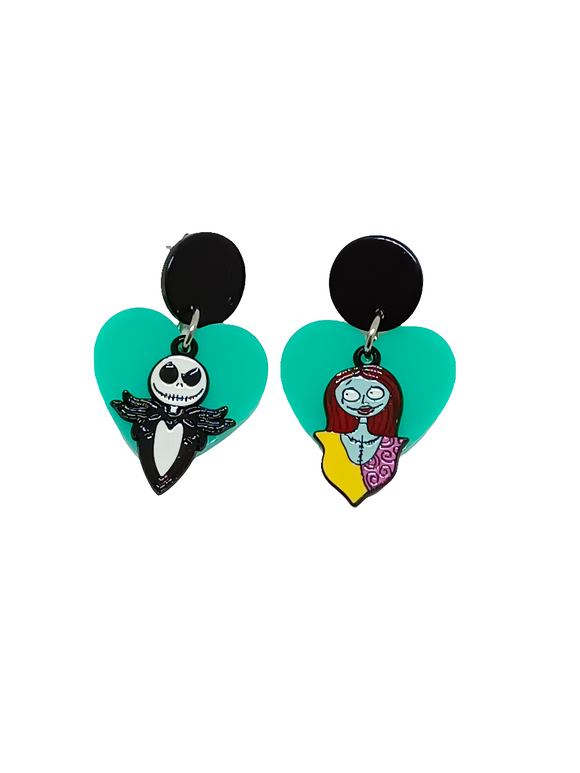 Pendientes Corazón Jack y Sally