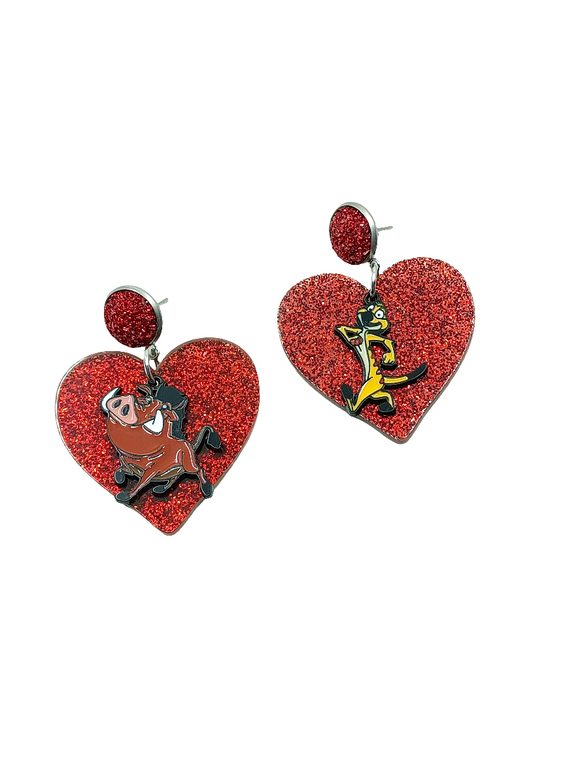 Pendientes Timón, Pumba y corazón