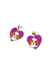 Pendientes corazones Perro Cavalier King Charles Spaniel