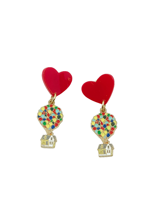 Pendientes Casa de Up y corazones