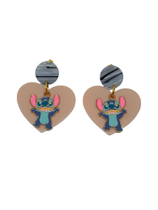 Pendientes corazones Stitch