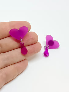 Pendientes Corazones y gotas translúcidos