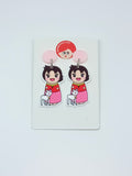 Heidi and Snowflake Kokeshi Earrings