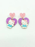 Pendientes Kitty y corazón