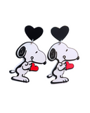 Pendientes Perrito y corazón negro