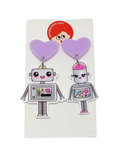 Pendientes Robots enamorados kawaii