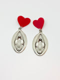 Pendientes Corazones rojos y vulvas