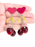 Pendientes Cerezas y corazones
