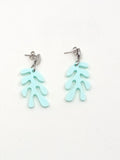 Pendientes Algas azul pastel