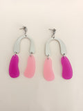 Pendientes Lúmina Rosa pastel y buganvilla