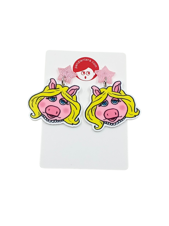 Pendientes Cerdita y estrella