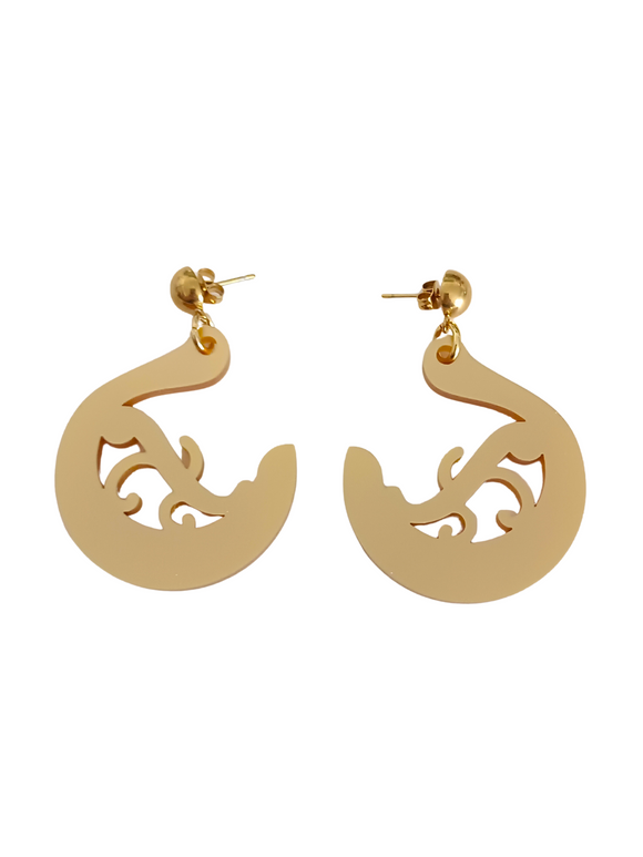Pendientes argollas canarias doradas