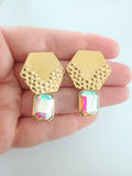 Pendientes glam Arte déco iridiscente
