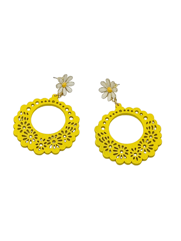 Pendientes aros Margaritas