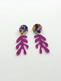 Pendientes Algas violetas