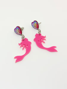 Pink Mermaid Earrings