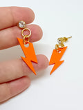 Orange Lightning Earrings