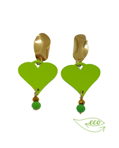 Pendientes corazones verdes