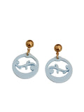 Pendientes argollas canarias azul pastel