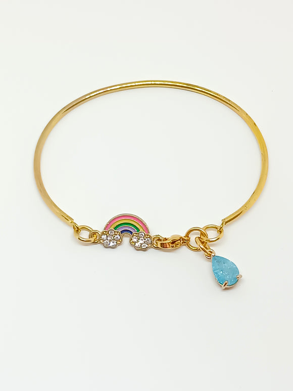 Rainbow rigid golden bracelet