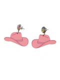 Pendientes Sombreros Cowgirl Rosas