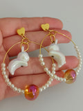 Pendientes aros Conejitos blancos