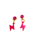 Pendientes Rayo rosa y strass