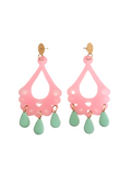 Pendientes maxi Feria de abril rosa y verde mint pastel