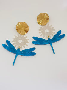 Pendientes maxi Libélulas azules