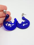 Pendientes argollas canarias azules