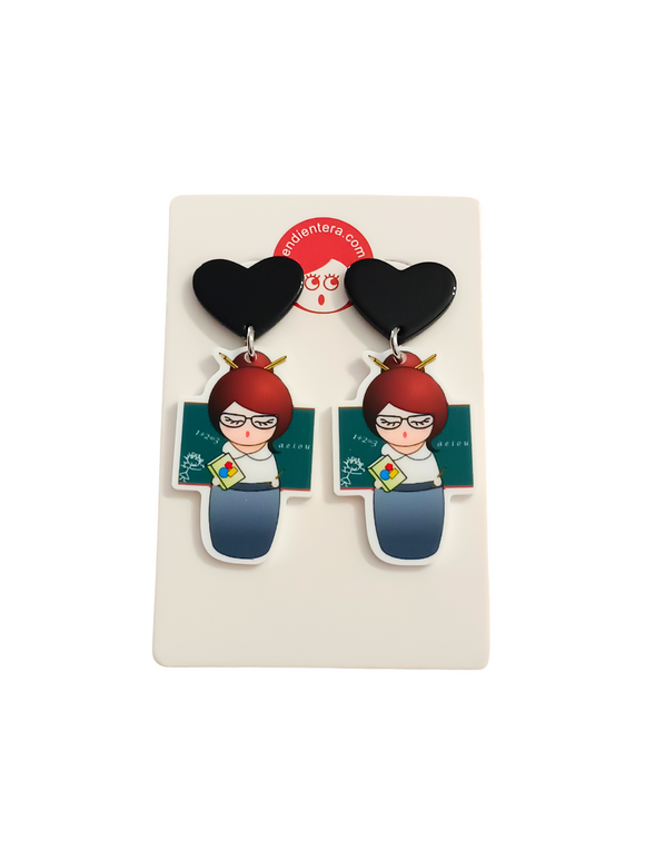Pendientes Kokeshi profesora
