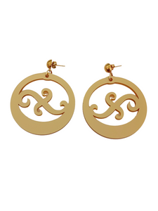 Pendientes maxi argollas canarias doradas