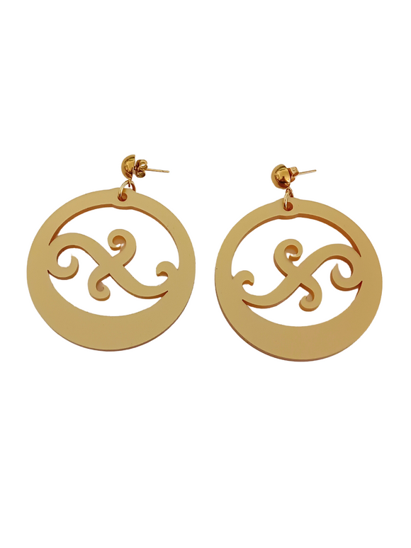 Pendientes maxi argollas canarias doradas