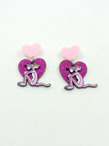 Pendientes Pantera rosa y corazón