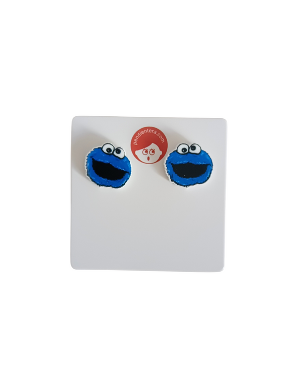 Pendientes botón minis Monstruo de las galletas