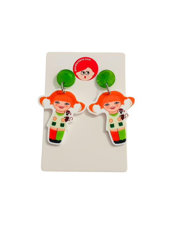 Pendientes Kokeshi Pippi