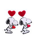 Pendientes Perrito y corazón rojo