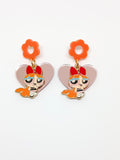 Powerpuff Girl Petal and Heart Earrings 
