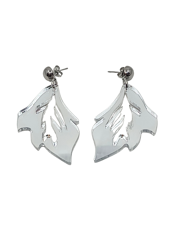 Pendientes Hojas espejo y acero