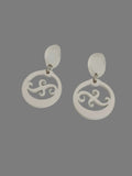 Pendientes argollas canarias blancas con brillos