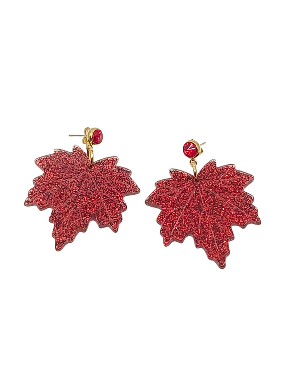 Pendientes Hojas glitter