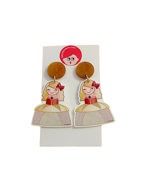 Pendientes Kokeshi Infanta Margarita de Las Meninas