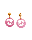 Pendientes argollas canarias rosa metalizado