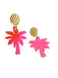 Pendientes Palmeras neón rosa
