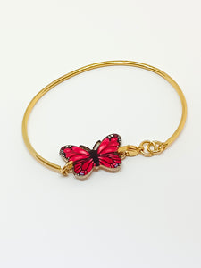 Butterfly rigid golden bracelet