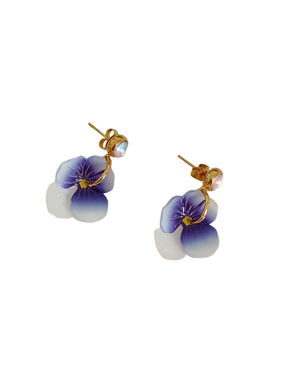 Pendientes Flores pensamientos