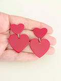 Pendientes Corazones rojos